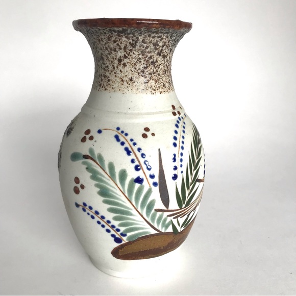 Vintage Mexican Folk Art Sandstone Quail Pottery Vase Unique - Picture 2 of 10